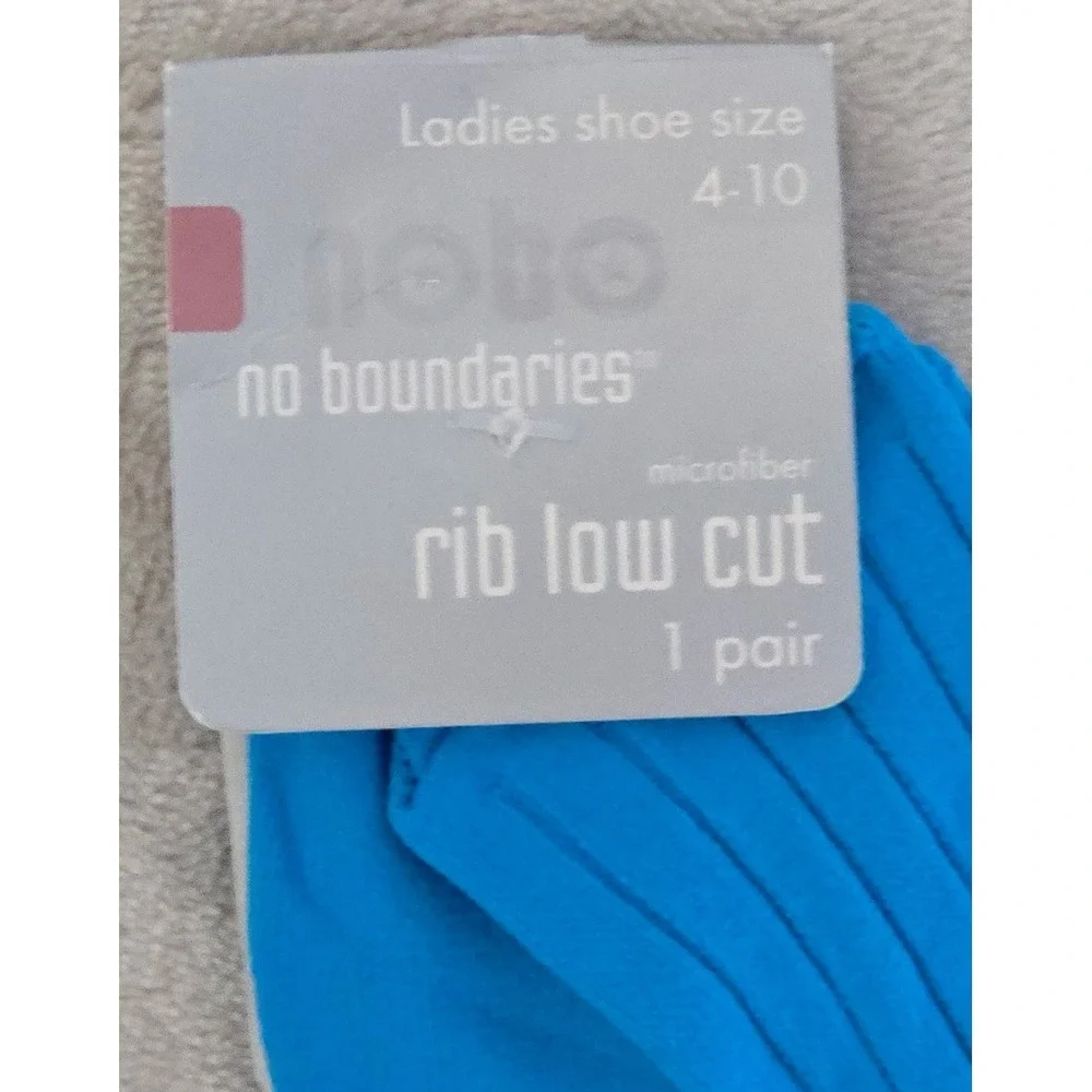 Vintage 90s No Boundaries‎ Socks Women's 4-10 Blue Rib Low Cut NEW